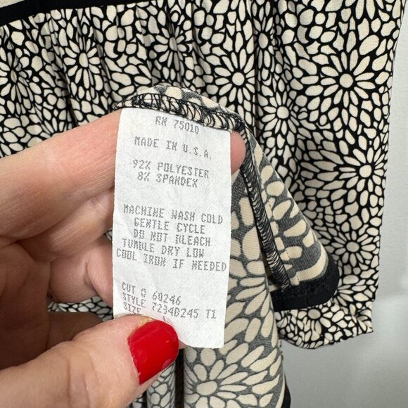 Vintage Jodi Kristopher Women's Flower Empire Waist Tie Dress Size Large - Picture 7 of 7